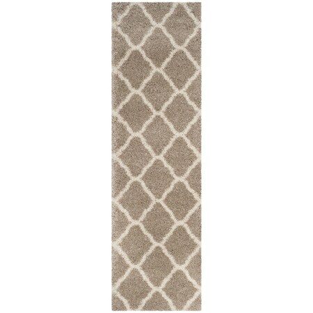 Safavieh 2 ft. 3 in. x 6 ft. Hudson Shag Power Loomed Runner Area Rug; Beige & Ivory SGH283S-26